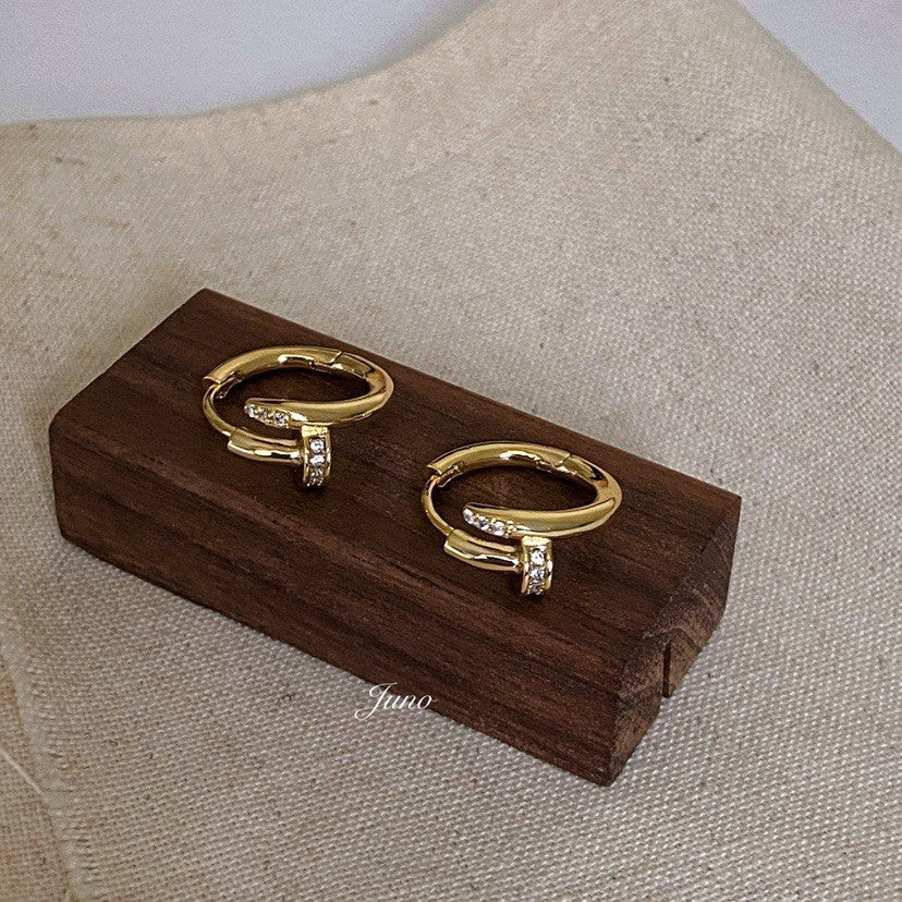 Wholesale  Diamond Nail Earrings Trendy Personalized Simple All-match  Earrings