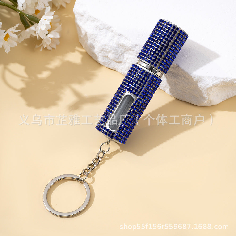 Wholesale Diamond Girl' s Perfume Bottled Keychain Portable with 5ml Jewelry Keychains Accessories