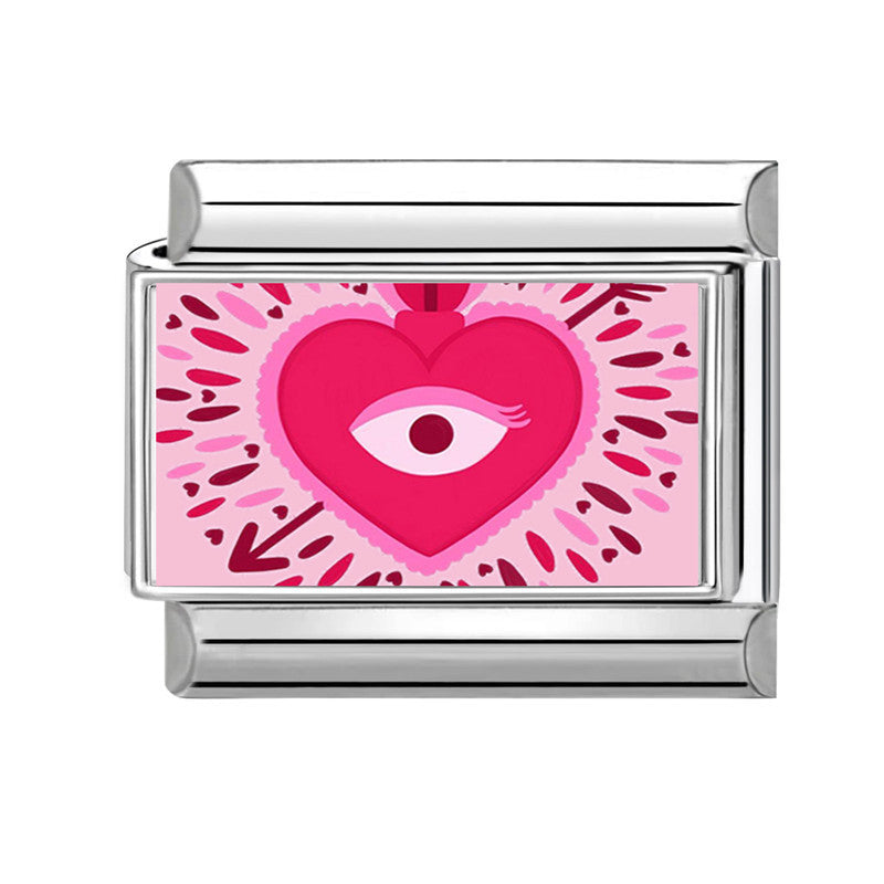 Wholesale 9mm Italian Charm Starter Bracelets DIY Heart Series Stainless Steel Composable Bracelet