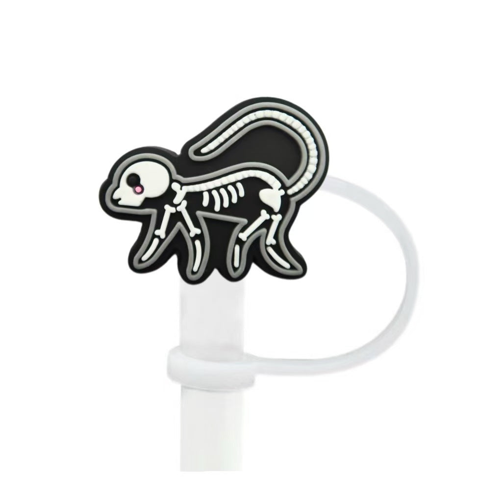 Wholesale 10pcs  themed animal skull shapes Straw Cover Straw Tube Cap