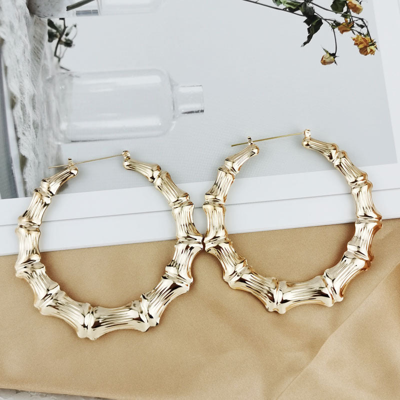Wholesale  Personality Exaggerated Super Large Bamboo Earrings