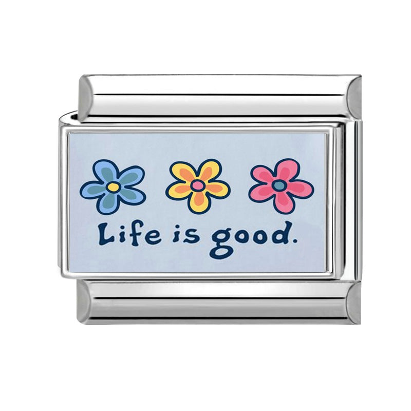 Wholesale Hearts and Love Italian Charms DIY flower fish Single Section Creative Stainless Steel Composable Bracelet