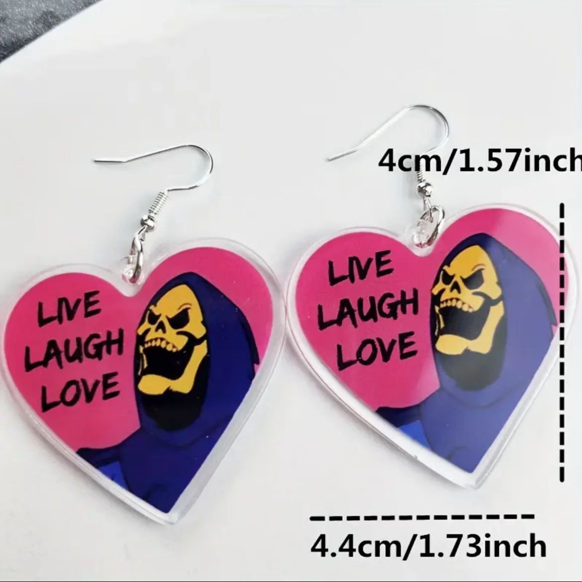 Wholesale Halloween Heart Skull Acrylic Earrings ACC-ES-AnDao019