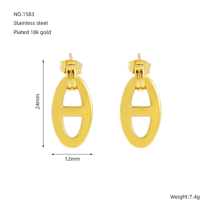Wholesale Simple Pig Nose Earrings ACC-ES-ZhongYao014