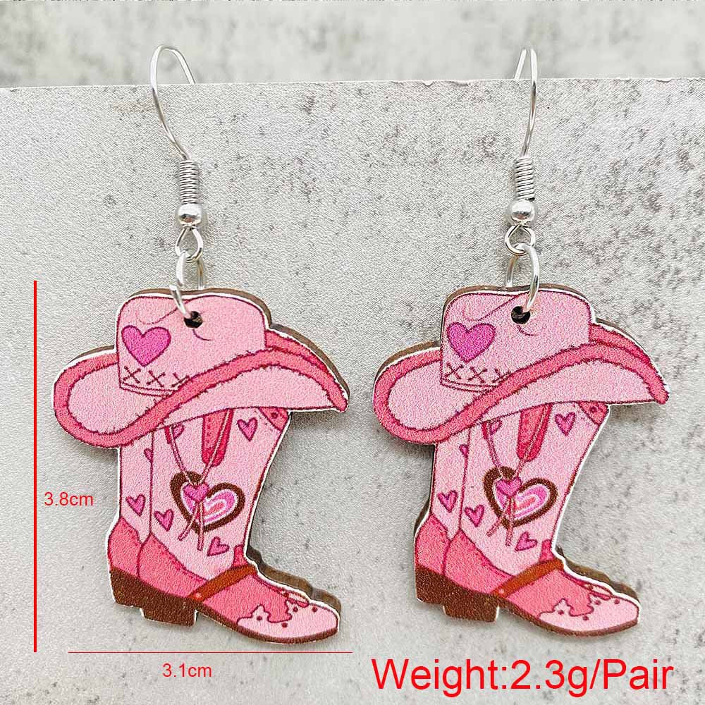 Wholesale Valentine's Day  Creative Leopard Love Coffee Cup Acrylic Earrings