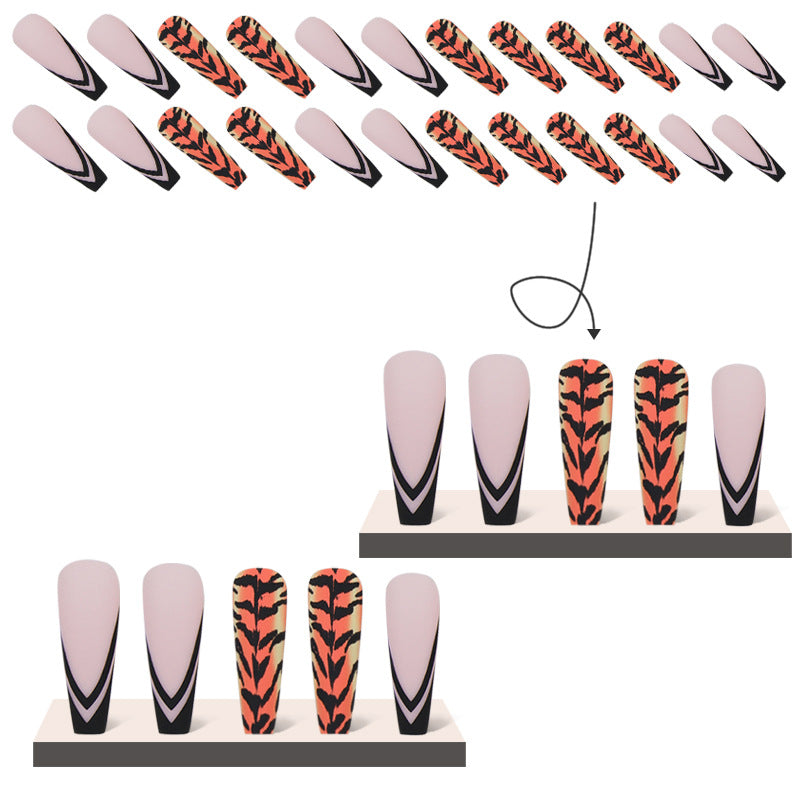 Wholesale Plastic Press on Nails Kits Matte Leopard Print Nail Enhancement ACC-NS-MeiSu013