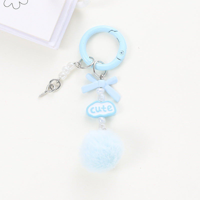 Wholesale Handmade beaded wool ball keychain