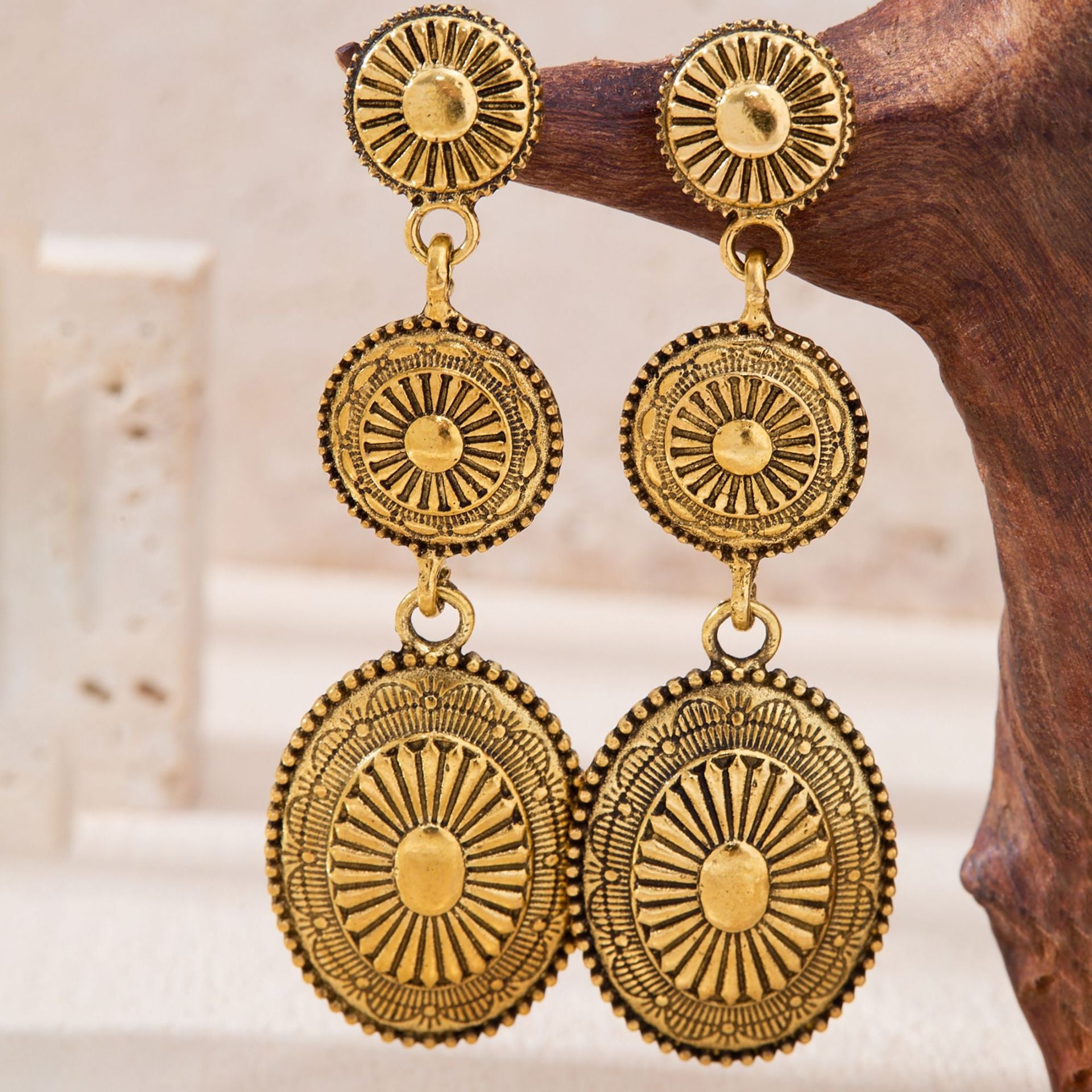 Wholesale Vintage Long Drop Earrings Retro Western Ethnic Style Jewelry Accessory Everyday Wear