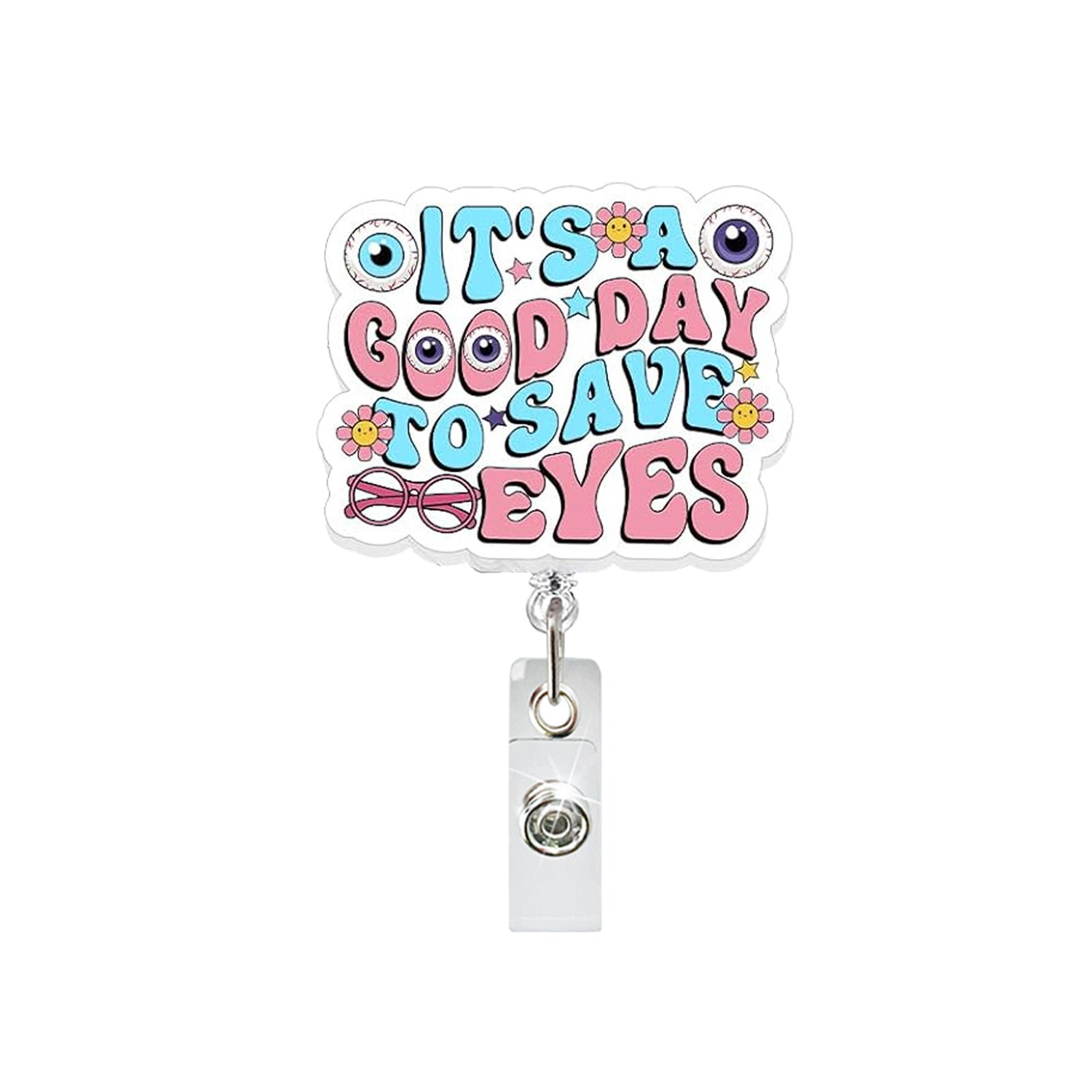 Wholesale Trendy Acrylic Retractable Rotating Badge Reel with Clip,  Boutique ID Badge Holder for Hospital Staff