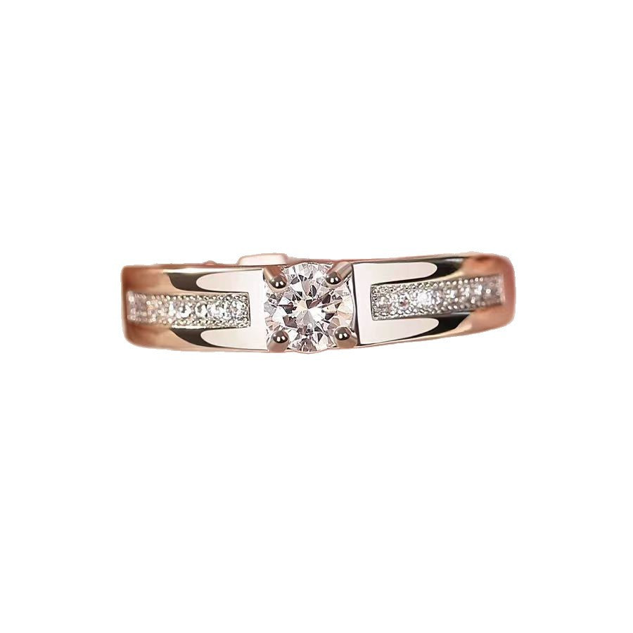 Wholesale Fairy Tale Wedding Ring Set - Adjustable Copper Couple Rings,  Unisex Electroplated,  Jewelry Accessory for Boutique Resale