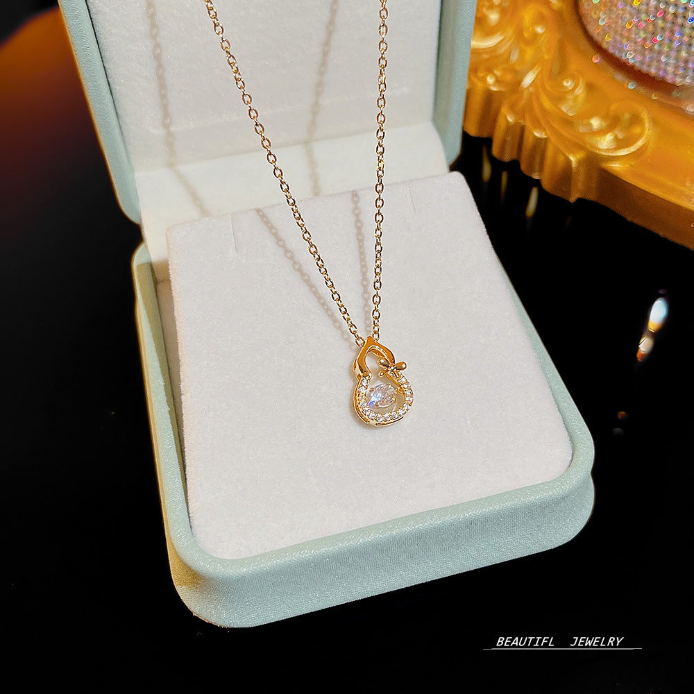 Wholesale Micropaved Zirconia Clavicle Chain Titanium Steel Necklaces Choker Necklace ACC-NE-Xiyue005