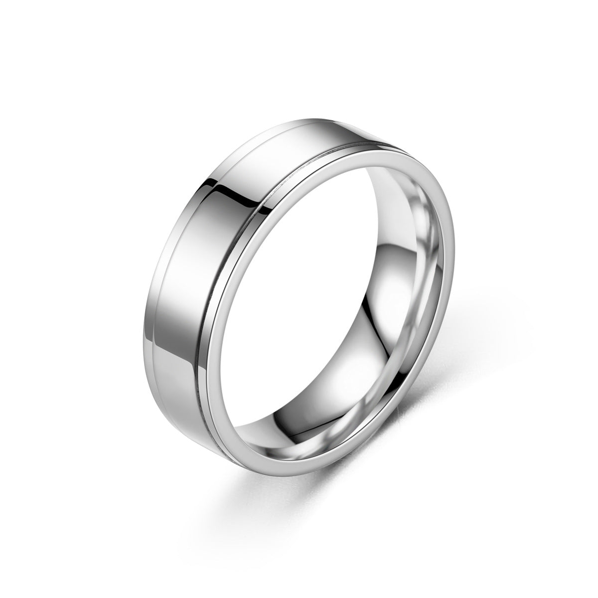 Wholesale glossy titanium steel ring non-fading  couple ring