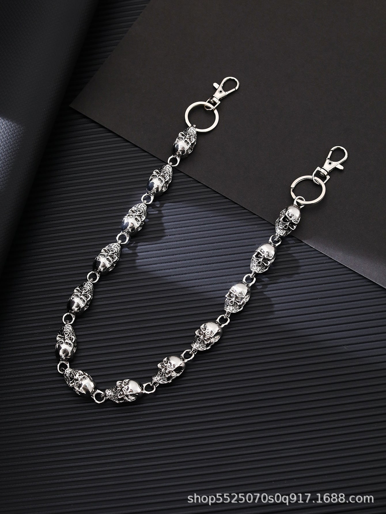 Wholesale Metal Skull Denim Pants Chain Necklaces