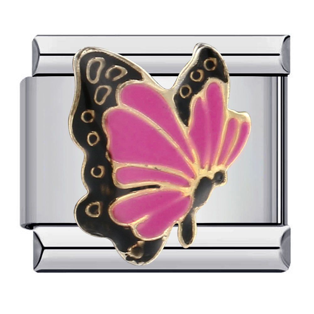 Wholesale Colorful Butterfly Italian Charm Bracelet DIY Stainless Steel Jewelry Accessory for Resale