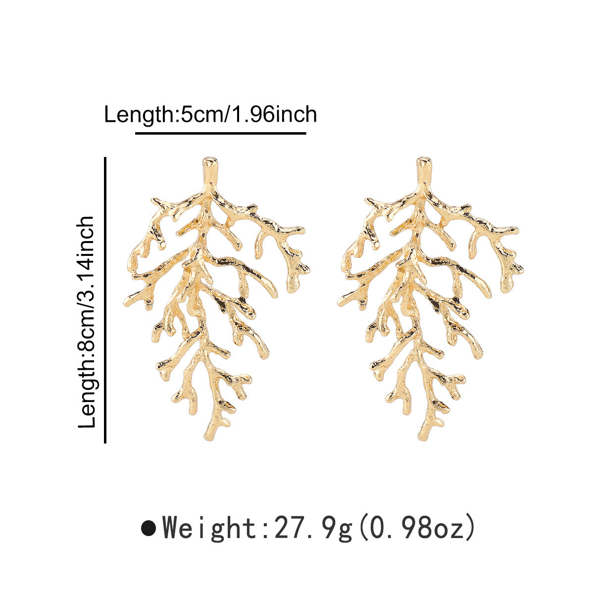 Wholesale Exaggerated Branches Coral Beach Holiday Summer Small Earrings Necklace