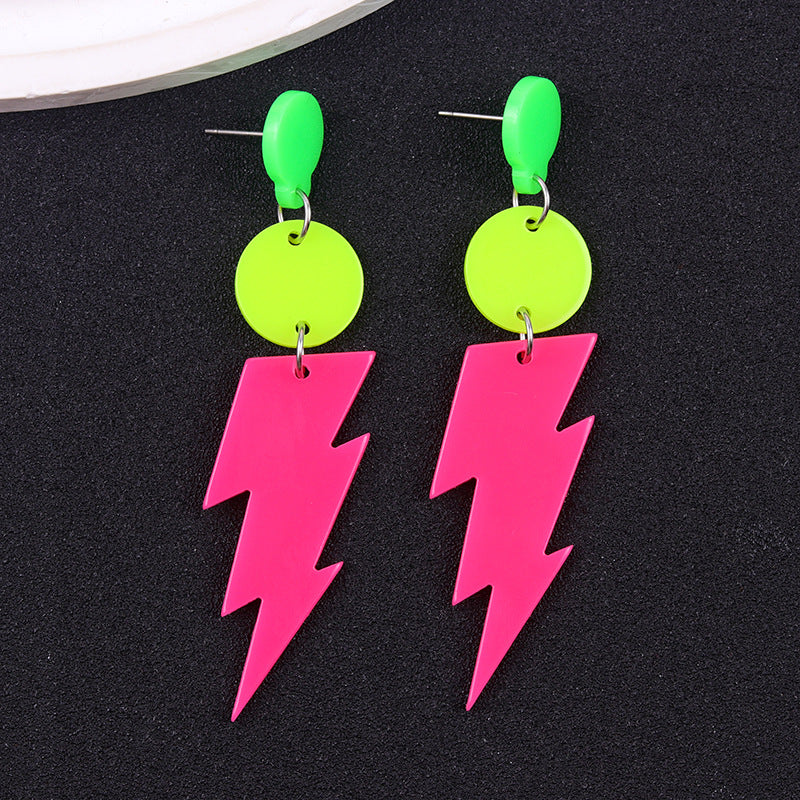 Wholesale  contrast color personality acrylic earrings