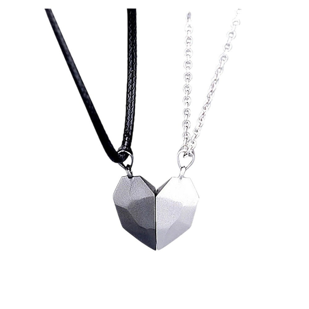 Wholesale Black White Heart Magnetic Necklaces ACC-NE-Hanyu012