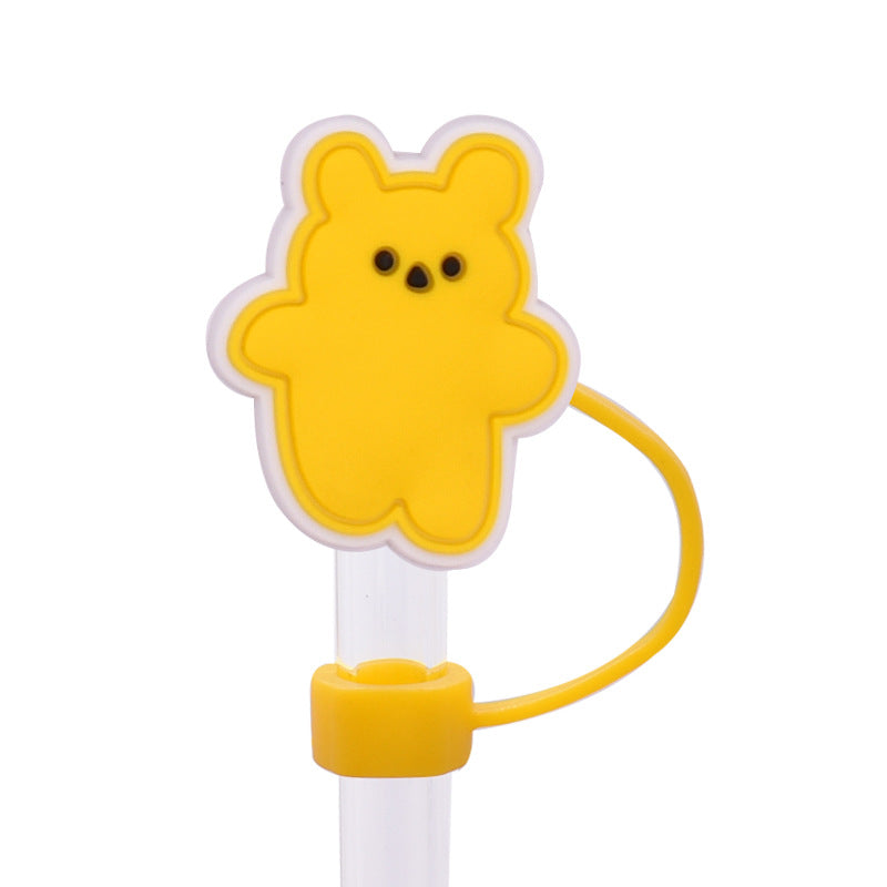 Wholesale Random 100pcs Cute Cartoon Dessert Straw Cover 10MM Straw Tube Cap