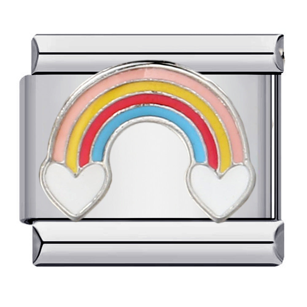 Wholesale Italian Charm Bracelet Rainbow Element Stainless Steel Composable Bracelet