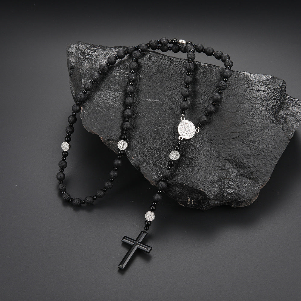 Wholesale Black Volcanic Stone Black Gallstone Necklace