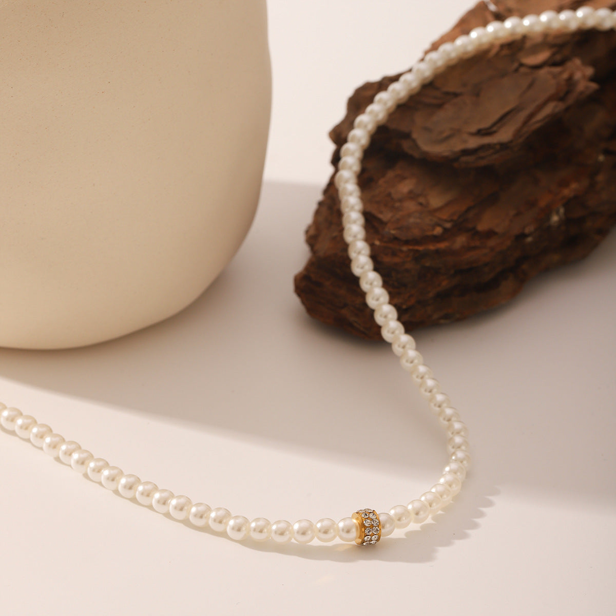 Wholesale  Pearl Necklace Color-free Light Luxury All-match Diamond Collarbone Chain Necklace