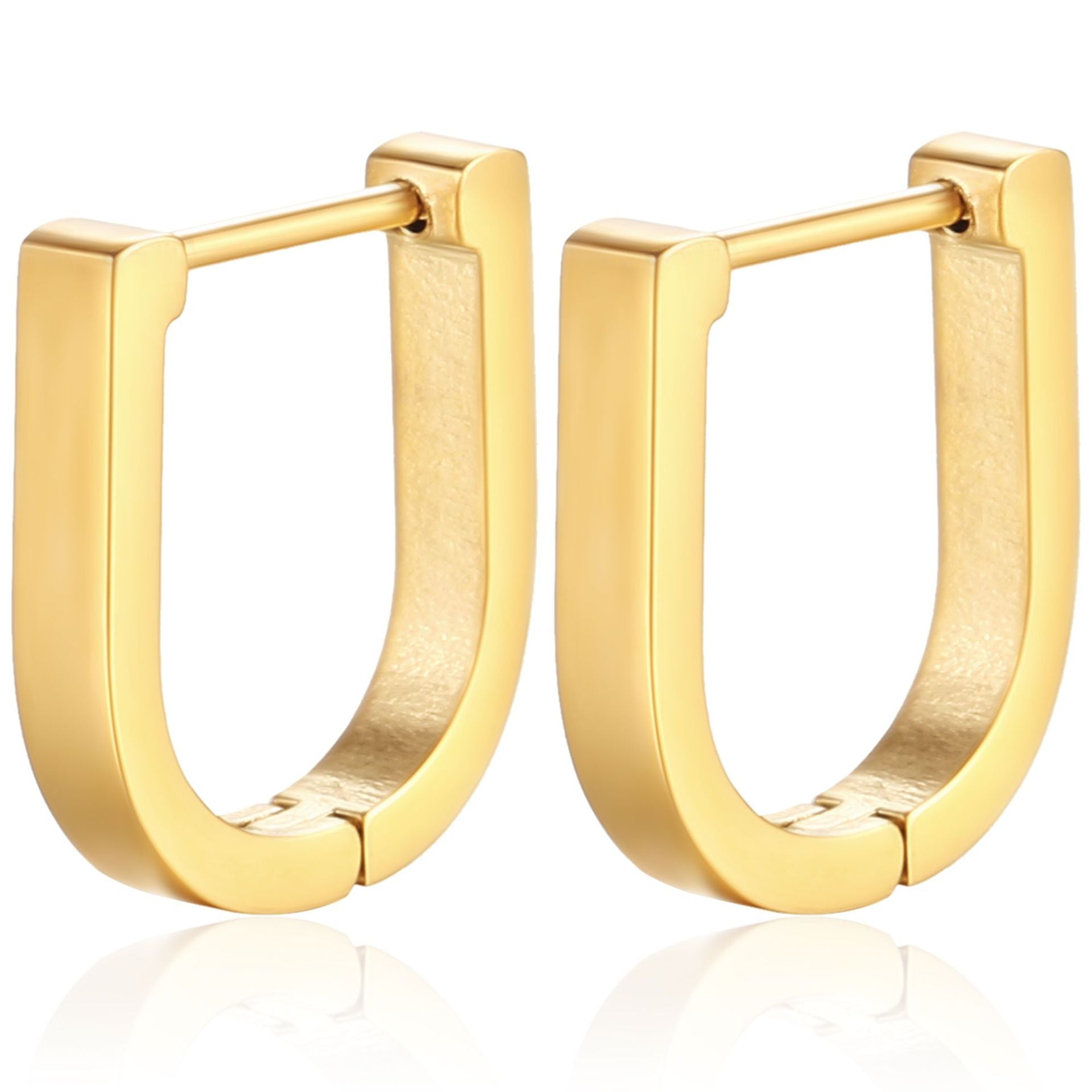 Wholesale Chic Geometric Earrings,  Hand-Polished Stainless Steel with Gold Electroplated Finish,  Jewelry Accessory for Women
