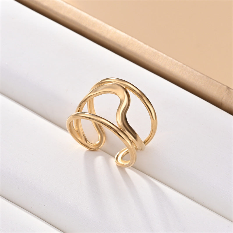 Wholesale Stainless steel oil drop simple cool style open ring