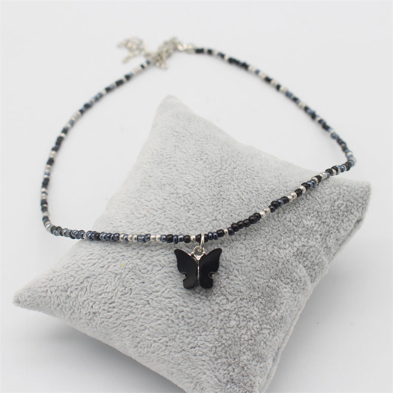 Wholesale  colorful rice beads beaded necklace