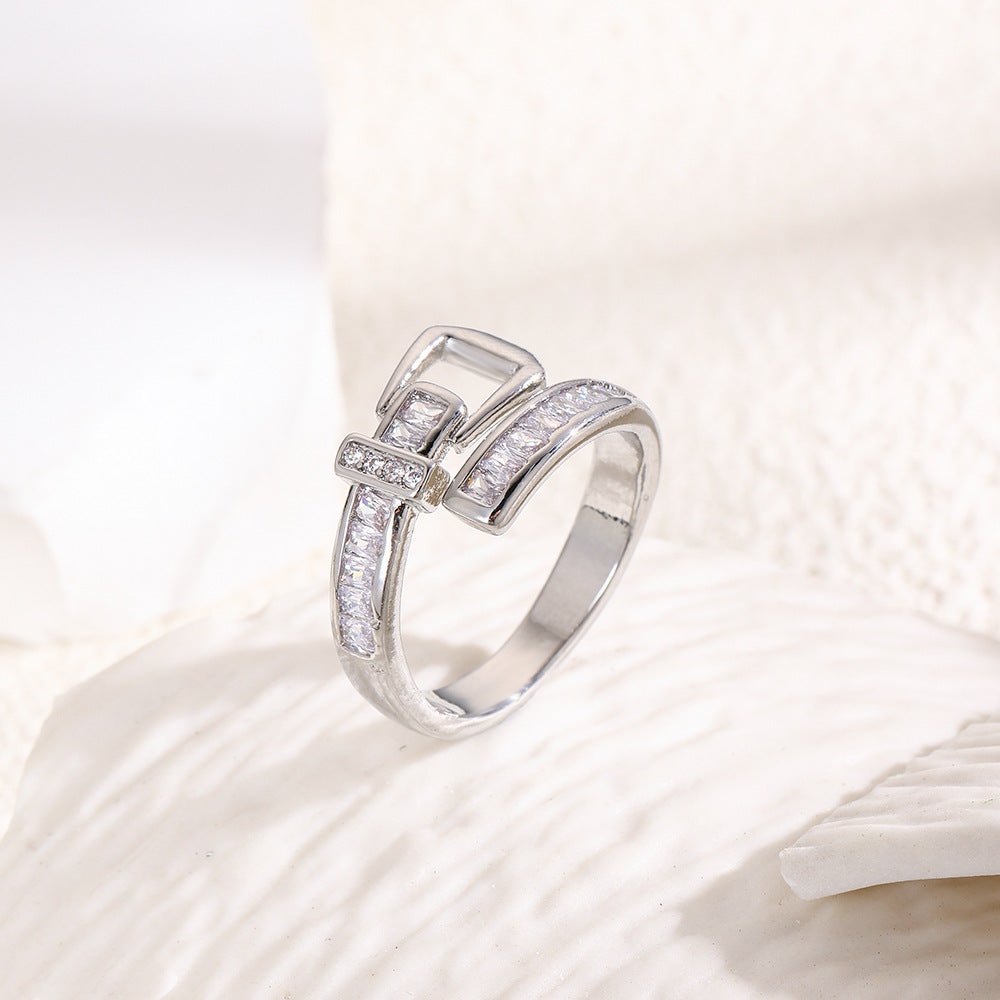 Wholesale 18k copper plated belt buckle with adjustable ring