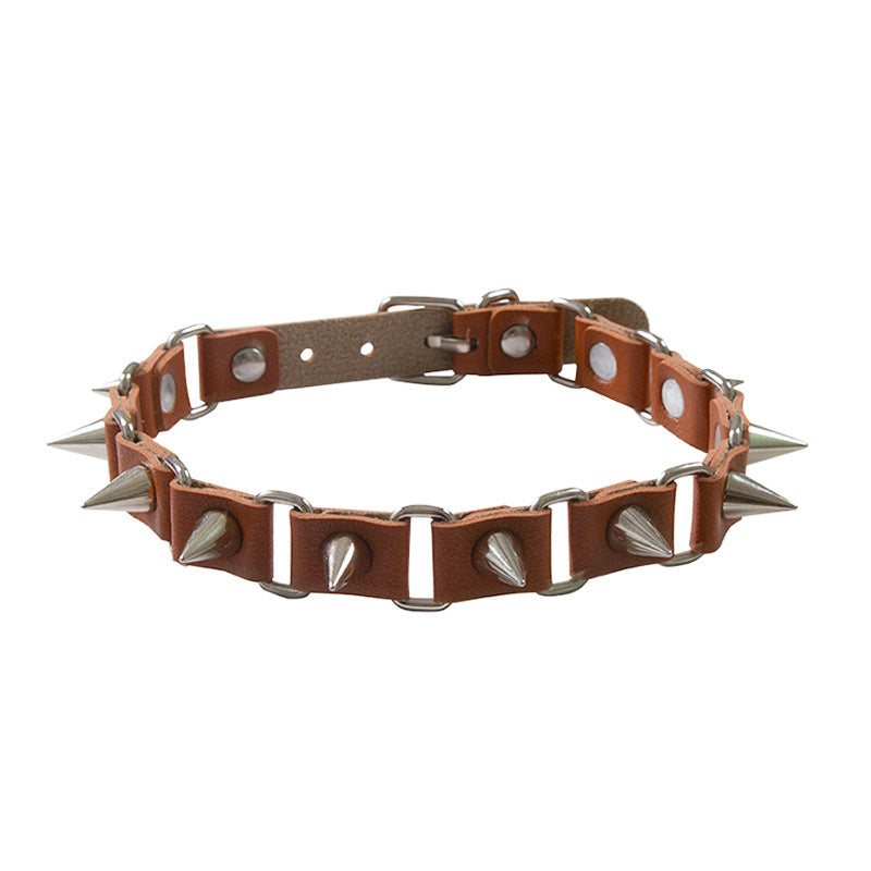 Wholesale Spiked Rivet Collar Punk Clavicle Chain Choker Necklace ACC-NE-Jinl005