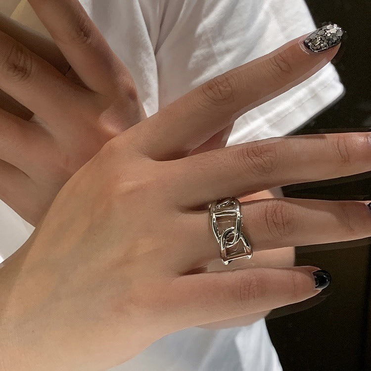 Wholesale Copper Plated 18K Gold Exaggerated Polished Geometric Open Rings ACC-RS-Miye001