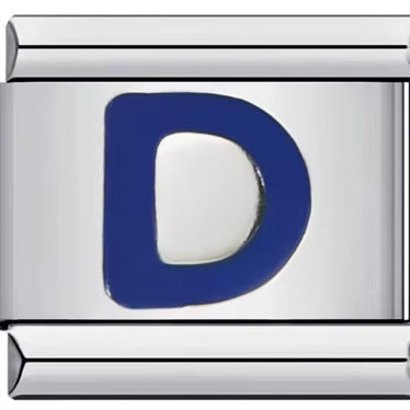 Wholesale 10pcs Italian Charm Bracelet 9mm DIY Splicing Removable Blue English Letters Stainless Steel Composable Bracelet