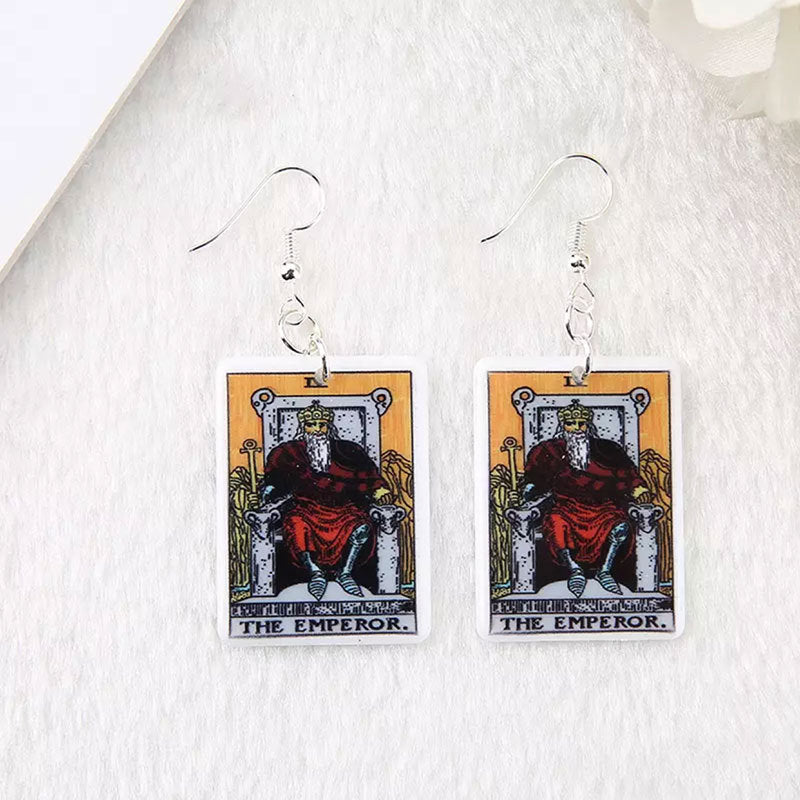 Wholesale  Carlo card game chess earrings  personality resin earrings