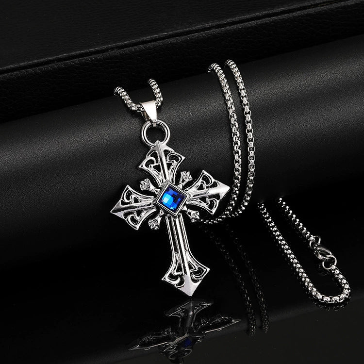 Wholesale Titanium Steel  Cross Necklace  Hip-Hop All-Match Pendant Necklaces