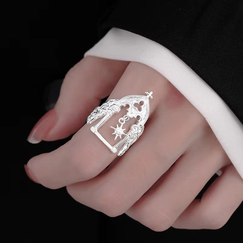 Wholesale  Antique Castle Ring  Retro High-grade Personality Angel Ring