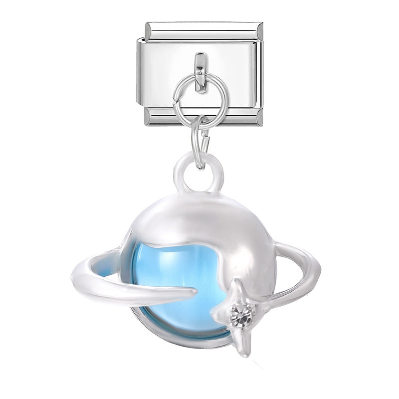 Wholesale Italian Charm Bracelet 9mm DIY Splicing Heart Pendant Stainless Steel Composable Bracelet