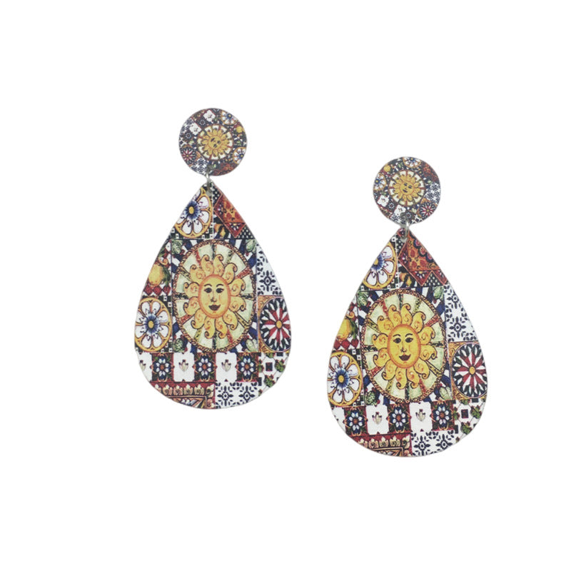 Wholesale Bohemian Wooden Drop Earrings ACC-ES-FX018