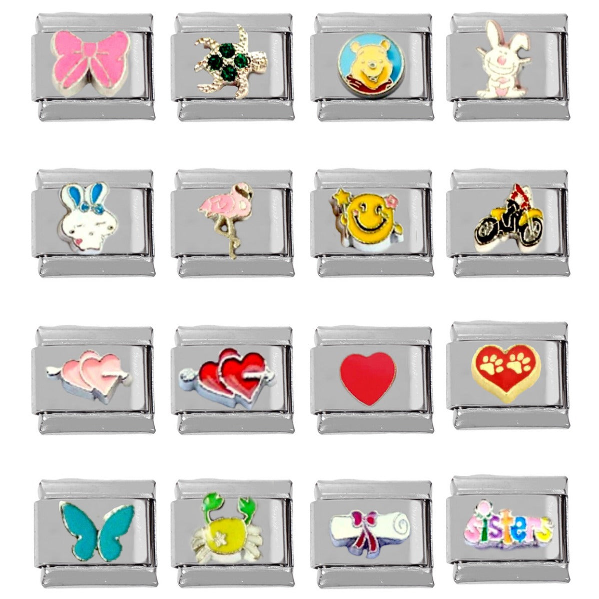 Wholesale 5pcs Italian Charm Bracelet Charm Module Stainless Steel Love Bracelet 9mm DIY Pattern Free Stitching Detachable Composable Bracelet ACC-BT-DaLiang019