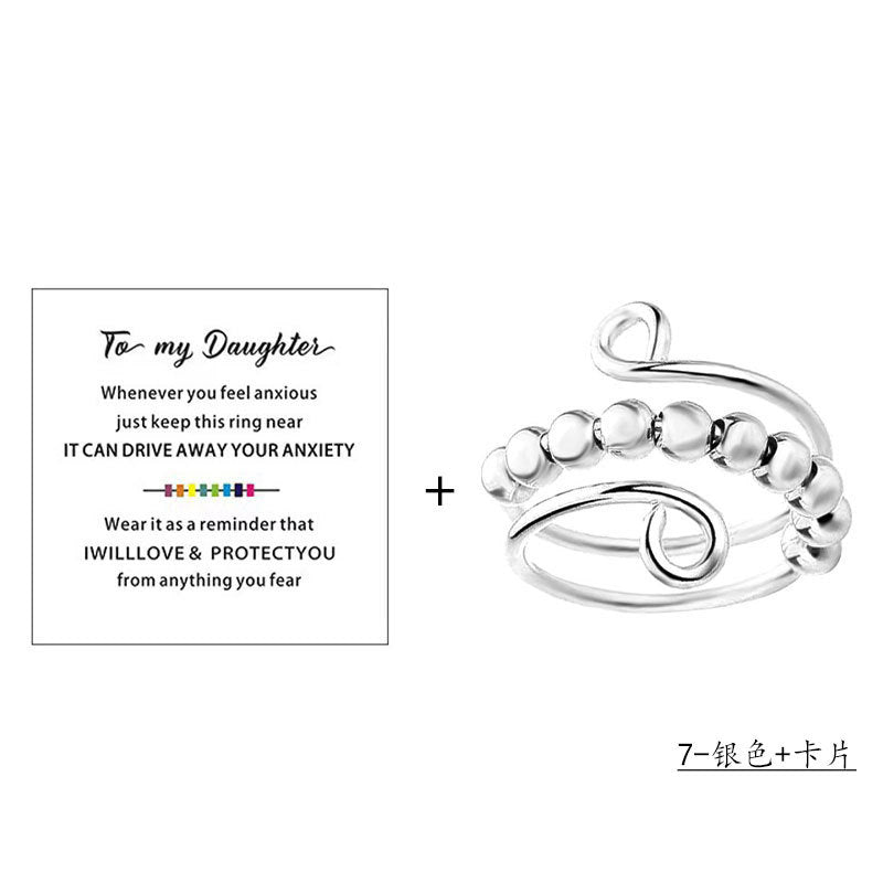 Wholesale Rotating Color Opening Rotating Rainbow Beads Manual Winding Anxiety Ring