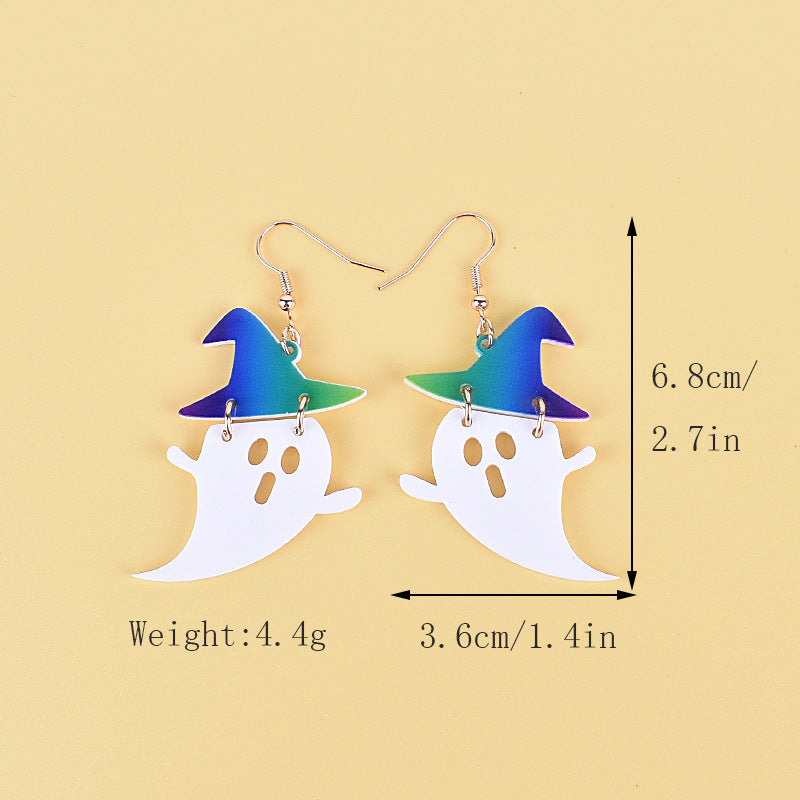 Wholesale Halloween Earrings Witch Tombstone Scream Ghost Acrylic  Earrings