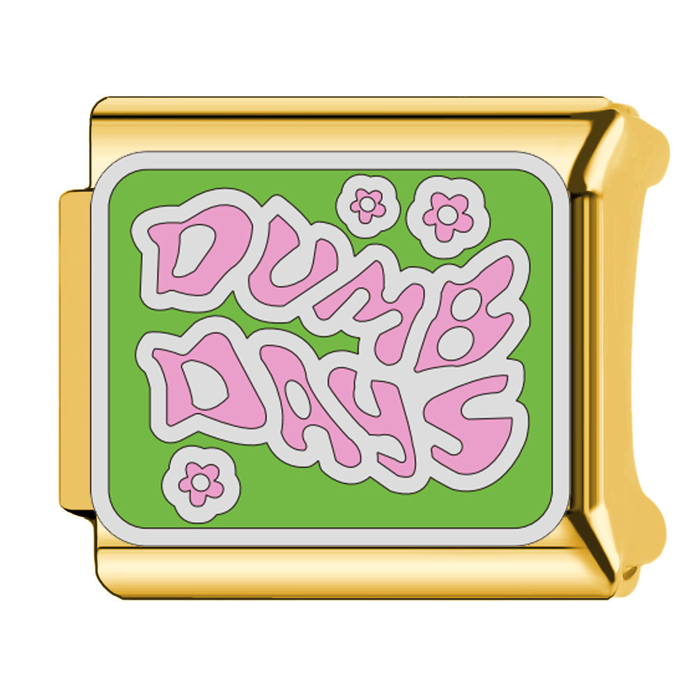 Wholesale  Italian Charm Bracelet 9mm DIY English words  Creative Stainless Steel Composable Bracelet