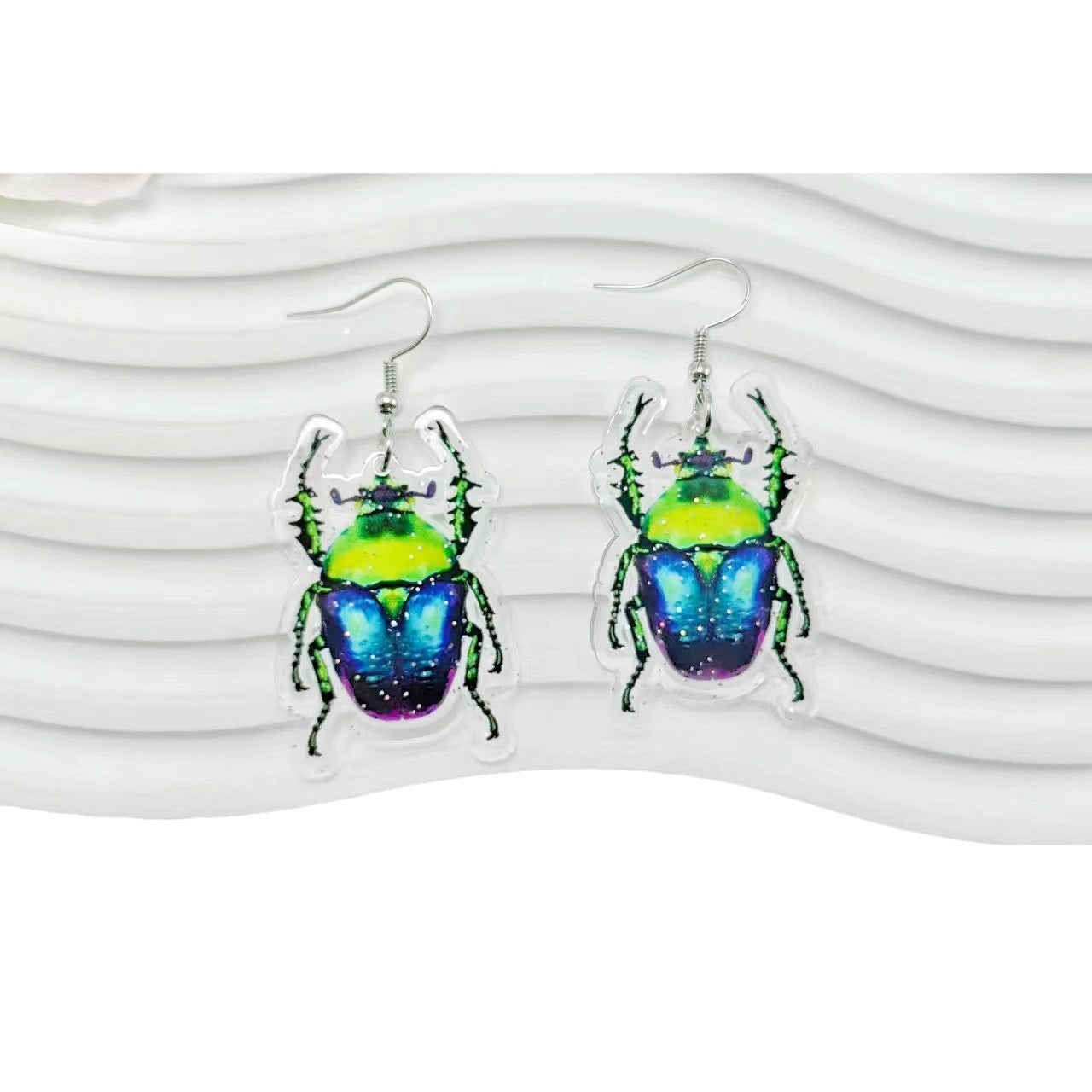 Wholesale Vintage Insect Series Acrylic Print Earrings ACC-ES-Qiyu024