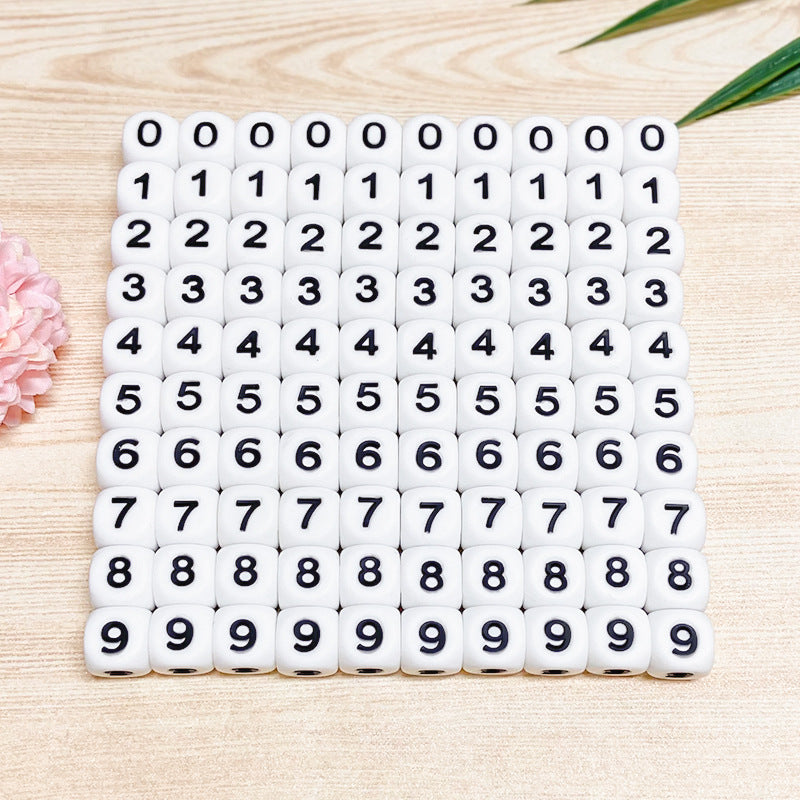 Wholesale of 100PCS Silicone Digital Beads ACC-BDS-WDX003