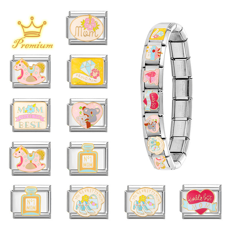 Wholesale Trendy DIY Jewelry Module Accessories Stainless Steel Electroplated Gift for Mother' s Day Resale
