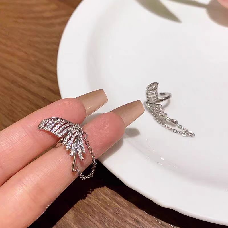 Wholesale Diamond Butterfly Clip Earrings Light Luxury Earrings