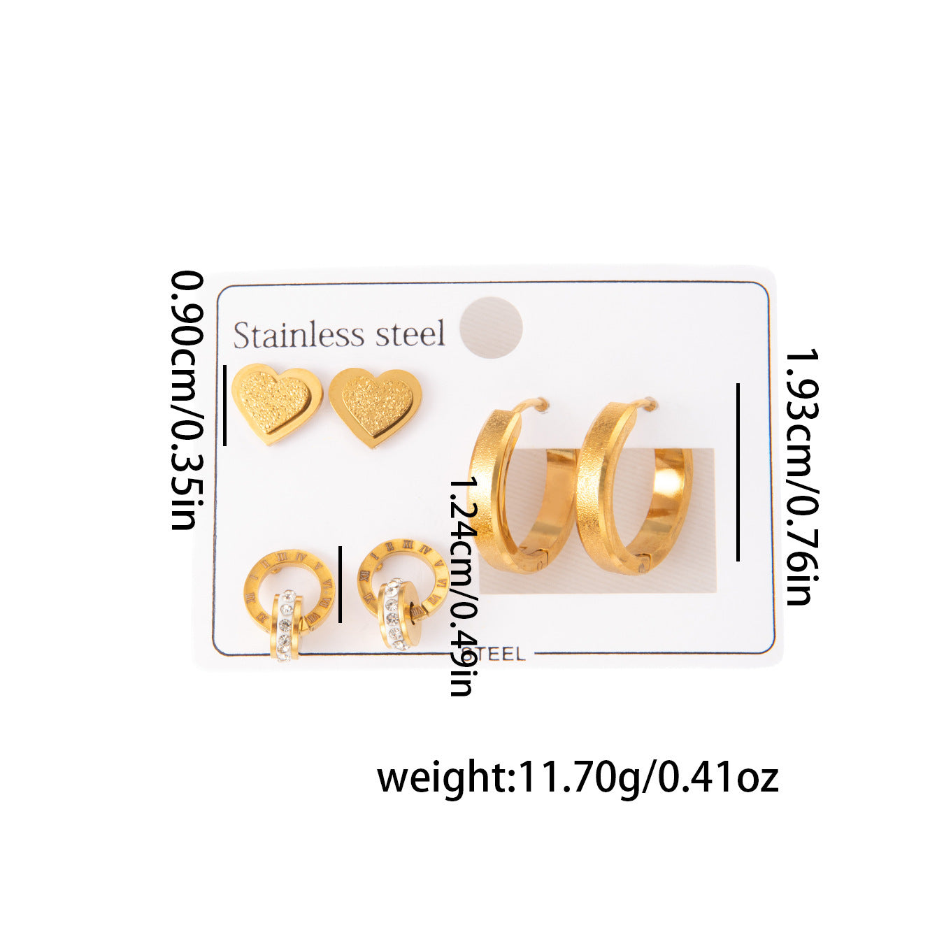 Wholesale Stylish Titanium Steel Love Earrings Set Fashion Jewelry for Party Wear