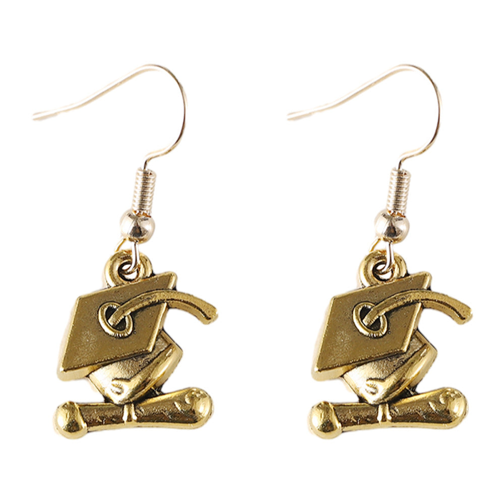 Wholesale  graduation season bachelor hat pendant earrings