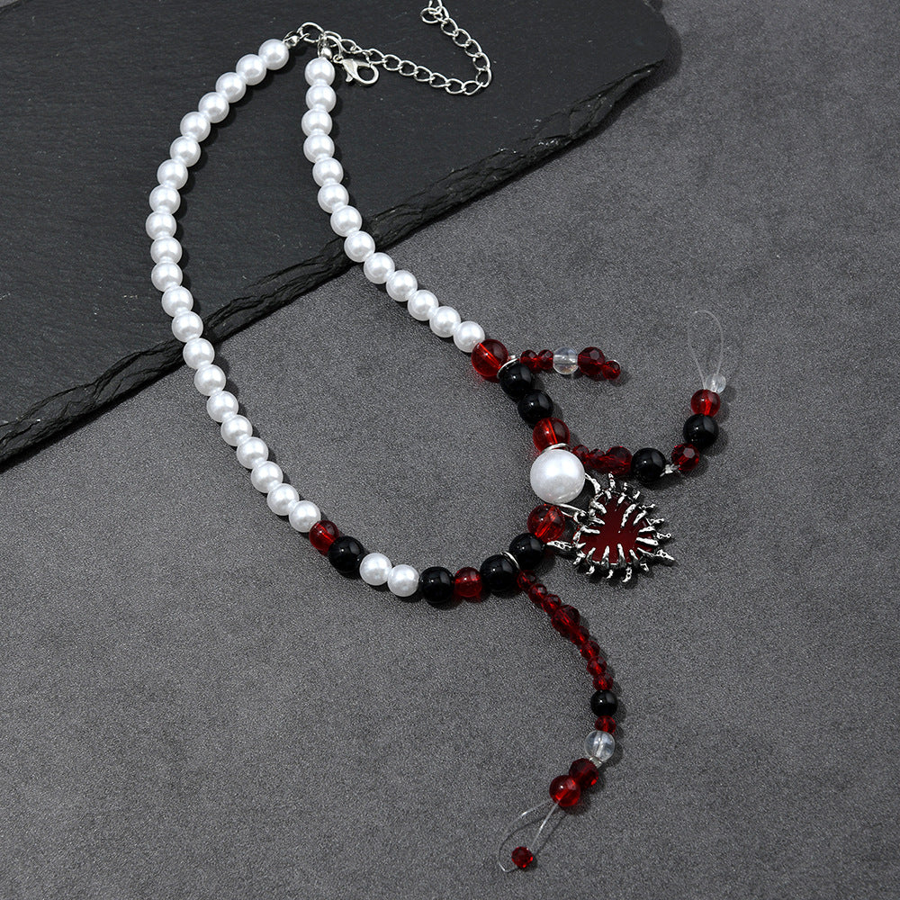 Wholesale Gothic Heart Pearl Necklace  Fashion Accessory for Women Boutique Resale