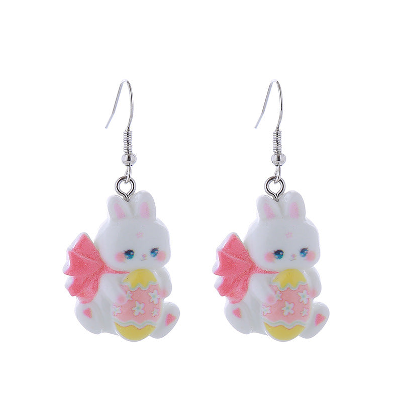 Wholesale Easter Cartoon Bunny Carrot Egg Chick Plastic Earrings