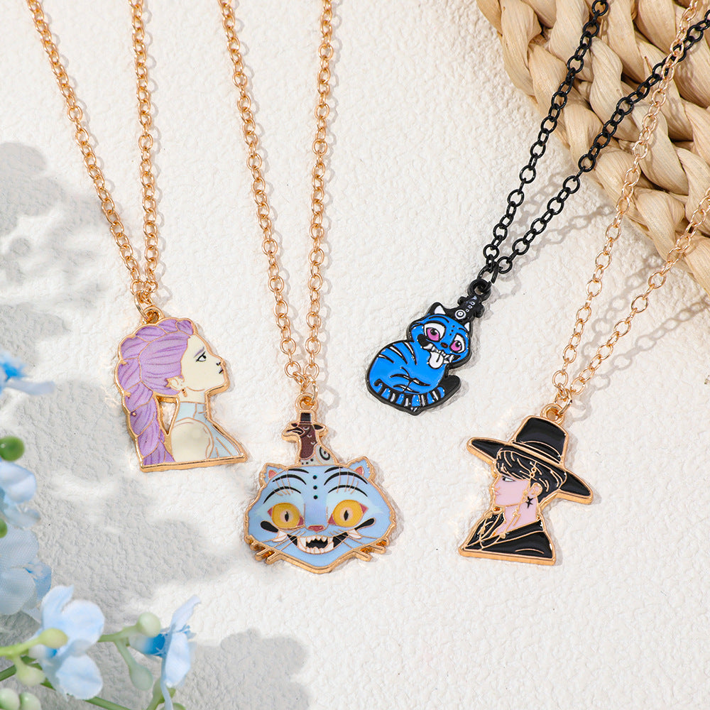 Wholesale KPop Demon Hunters Demon Hunters Necklace Cartoon Character Necklace